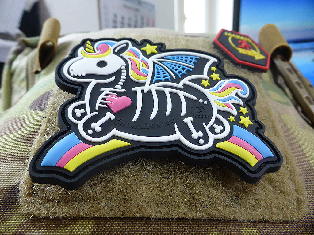 Skeleton Unicorn Patch, 3D Rubber Patch