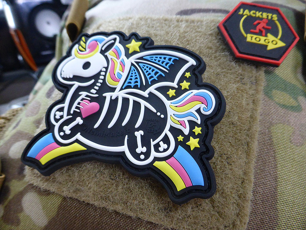 Skeleton Unicorn Patch, 3D Rubber Patch