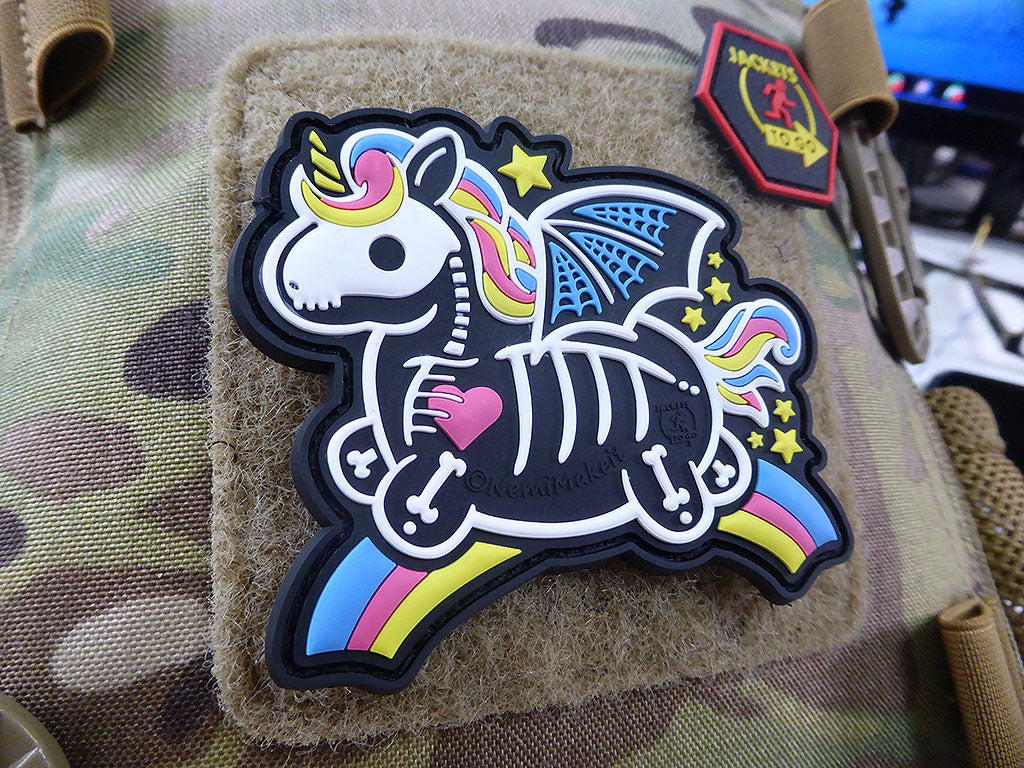 Skeleton Unicorn Patch, 3D Rubber Patch