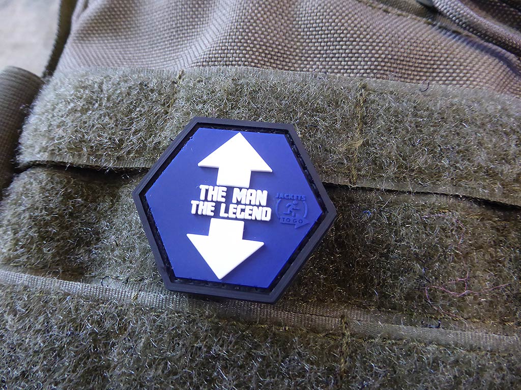 THE MAN / THE LEGEND Hexagon Patch, fullcolor  / 3D Rubber Patch, HexPatch - Patch Snatched