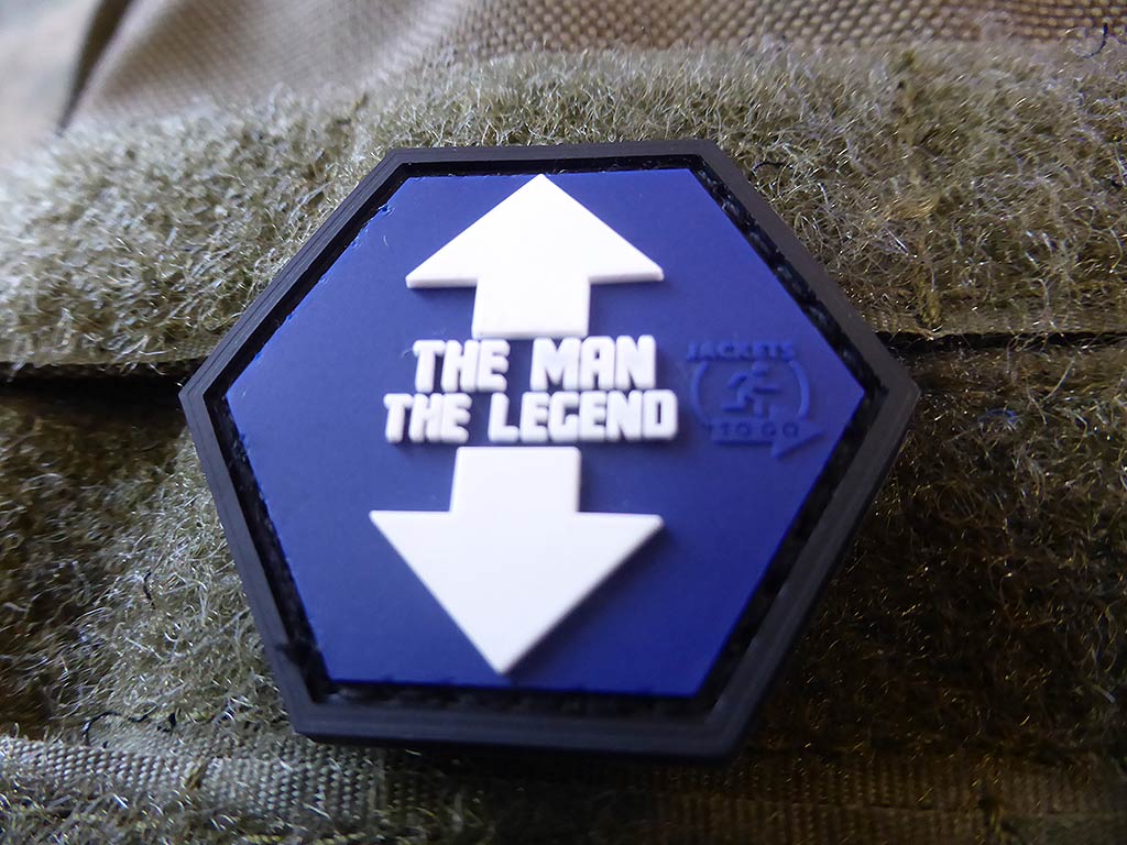 THE MAN / THE LEGEND Hexagon Patch, fullcolor  / 3D Rubber Patch, HexPatch - Patch Snatched