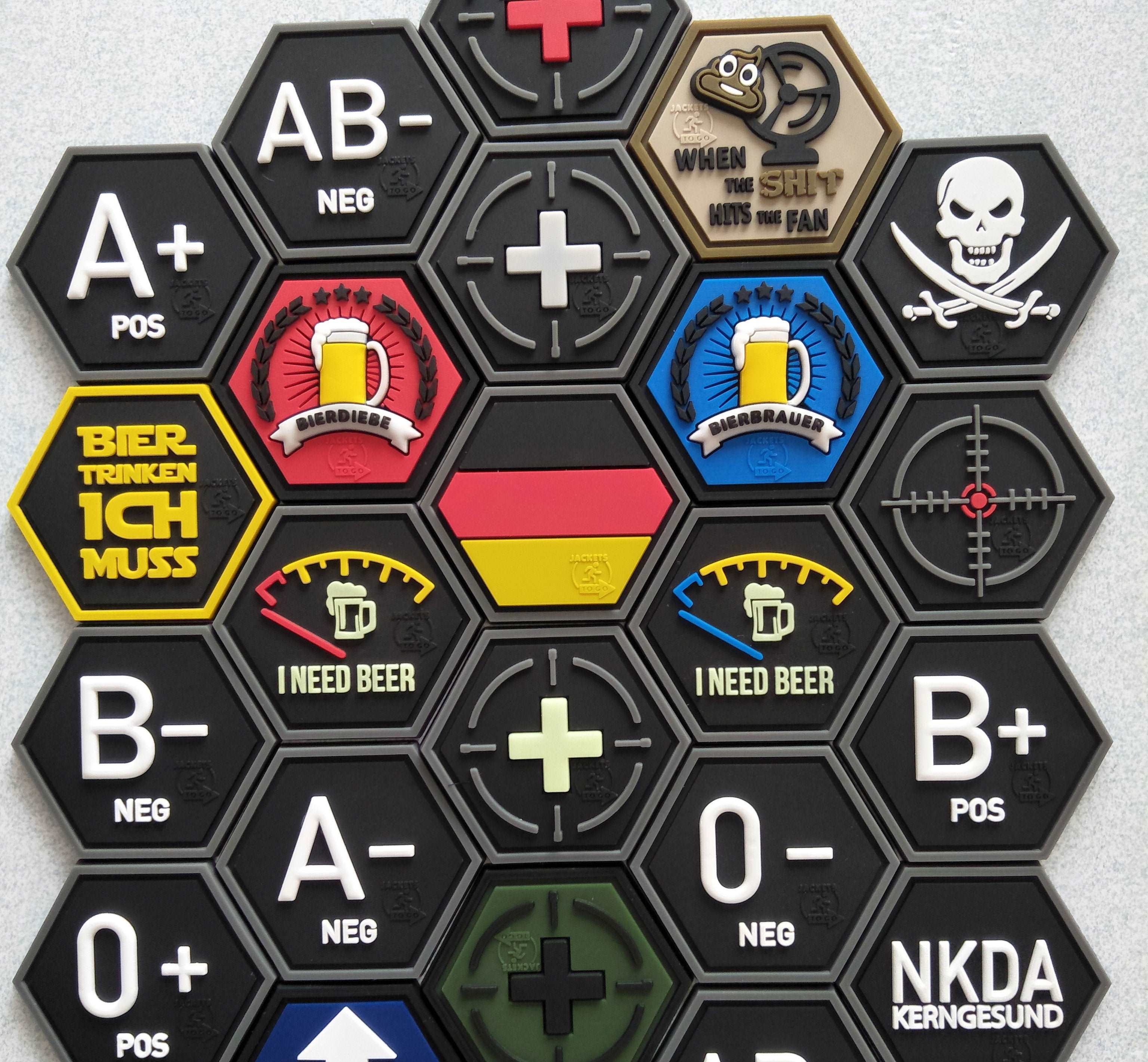 I NEED BEER, Bierbrauerspezial, Hexagon Patch, gid  / 3D Rubber Patch, HexPatch