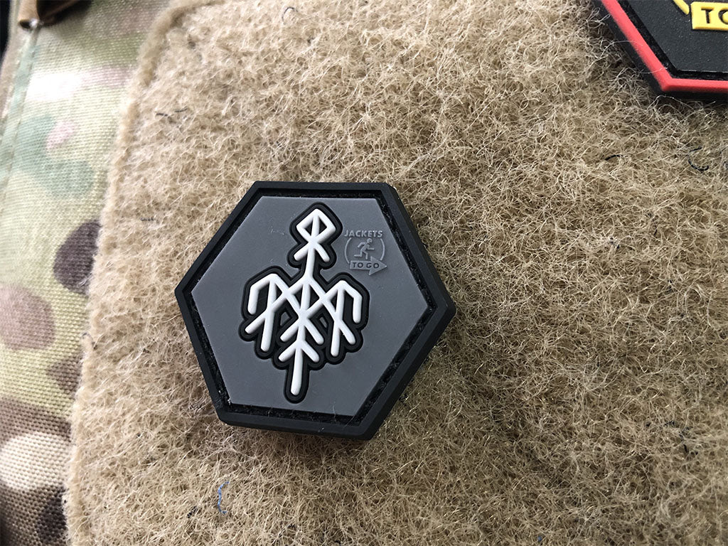 Wardruna Rune, Hexagon Patch / Patch en caoutchouc 3D, HexPatch