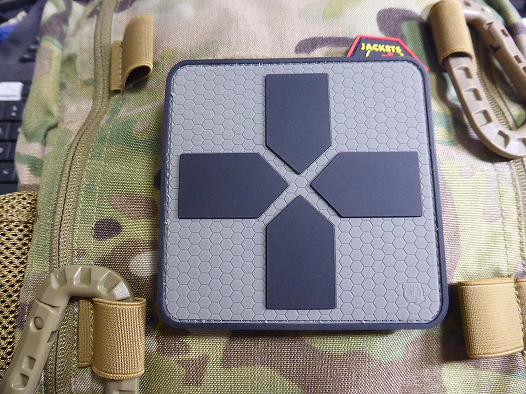 Big RedCross Medic Patch, 100mm, steingrau olive  / 3D Rubber Patch