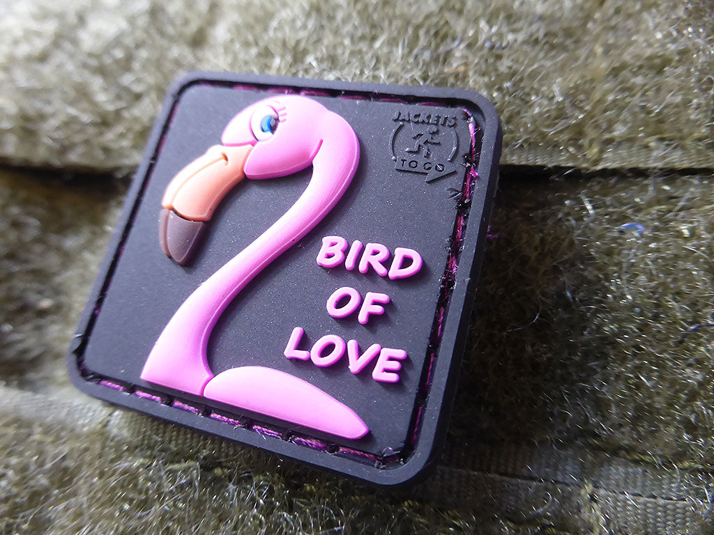 FLAMINGO Patch, Vogel der Liebe / 3D Rubber Patch - Patch Snatched