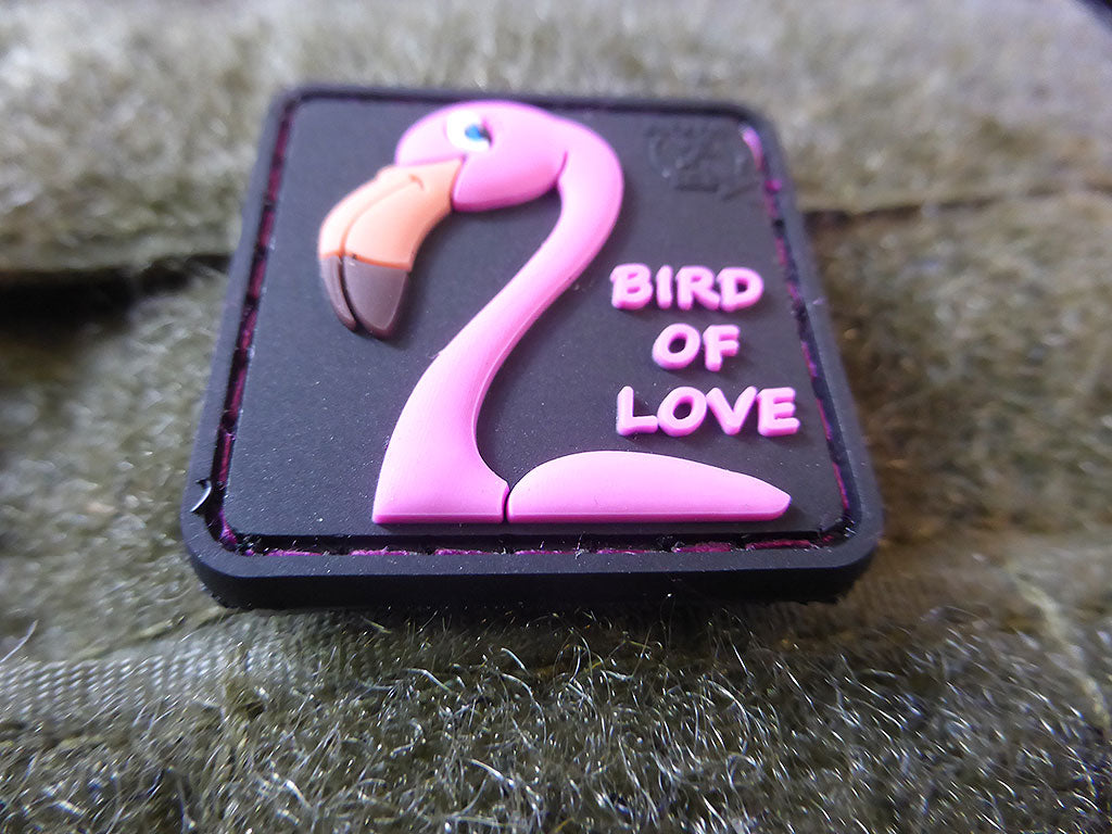 FLAMINGO Patch, Vogel der Liebe / 3D Rubber Patch - Patch Snatched