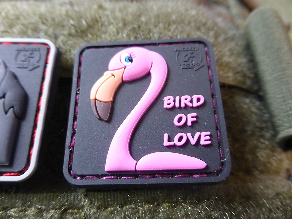 FLAMINGO Patch, Vogel der Liebe / 3D Rubber Patch