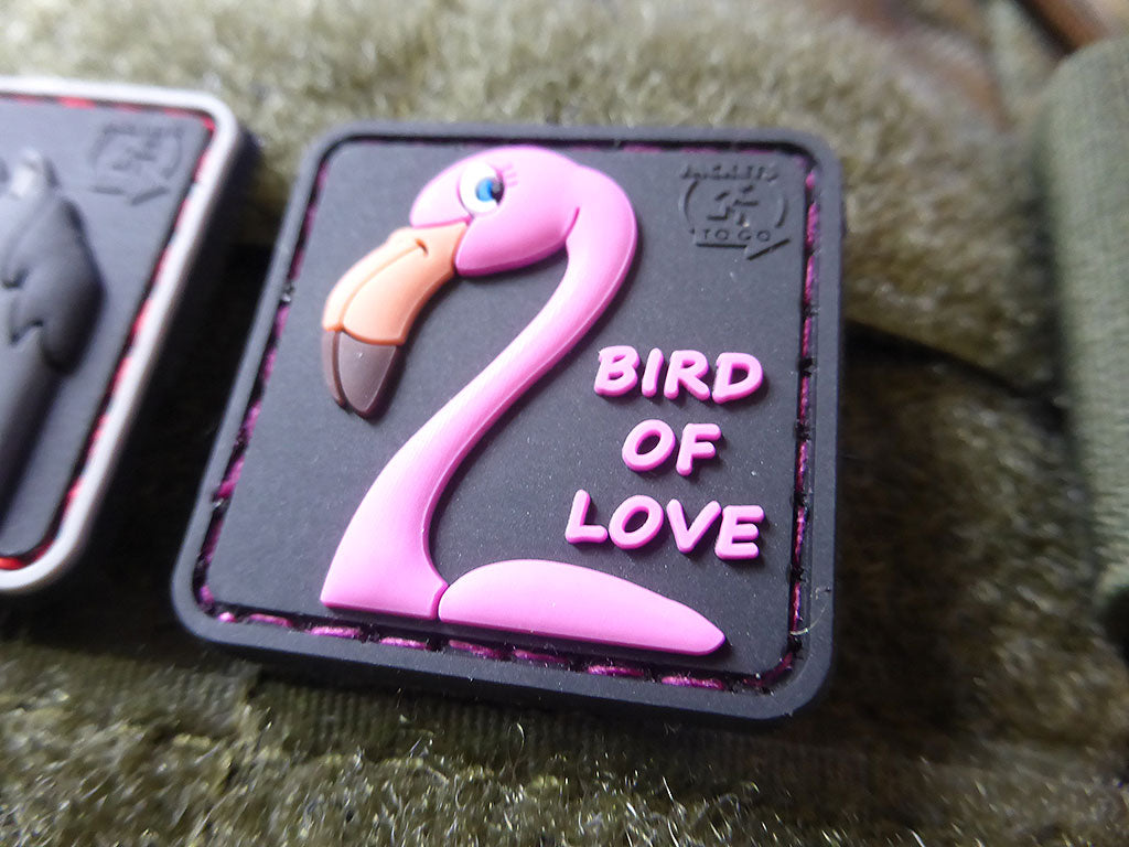 FLAMINGO Patch, Vogel der Liebe / 3D Rubber Patch