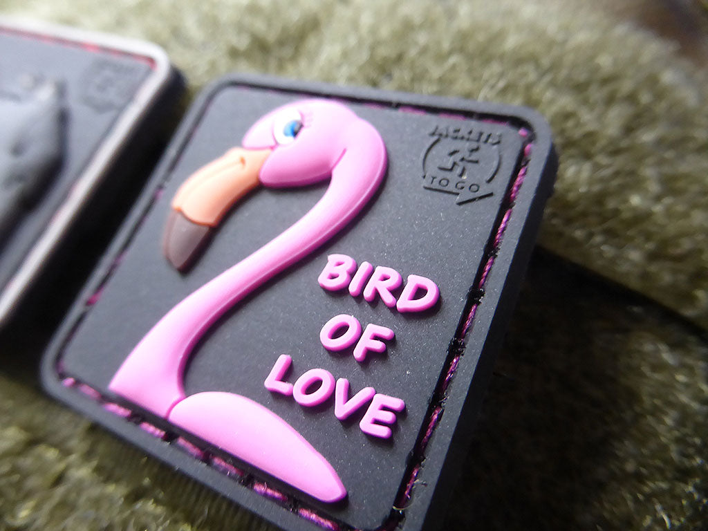 FLAMINGO Patch, Vogel der Liebe / 3D Rubber Patch