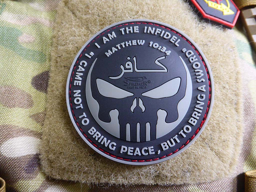 THE INFIDEL PUNISHER Patch, steingrau olive / 3D Rubber Patch