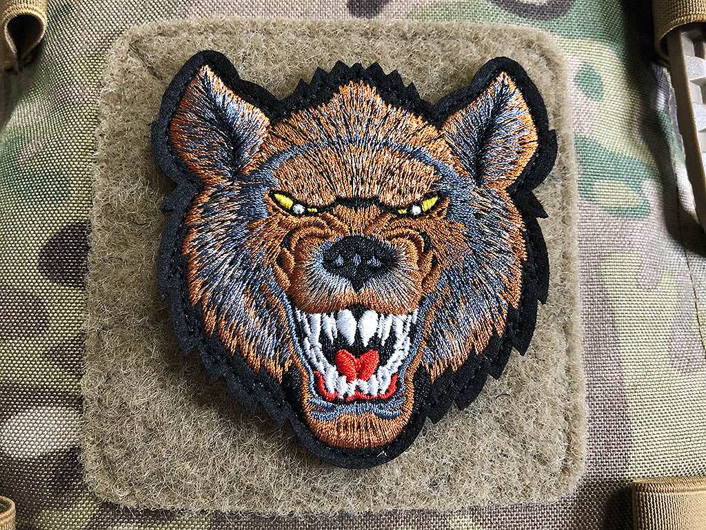 Angry WOLF, gestickter Patch, fullcolor, 3D gestickter Patch
