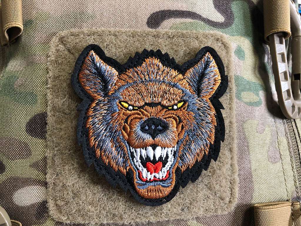 Angry WOLF, gestickter Patch, fullcolor, 3D gestickter Patch