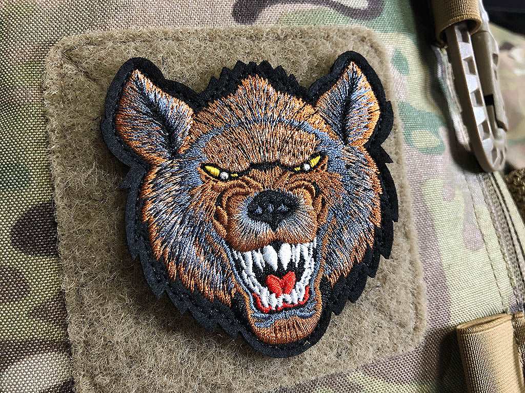 Angry WOLF, gestickter Patch, fullcolor, 3D gestickter Patch