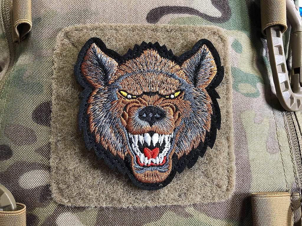 Angry WOLF, gestickter Patch, fullcolor, 3D gestickter Patch