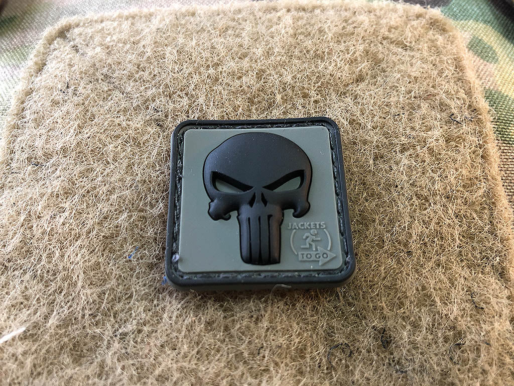 Punisher Patch, steingrau-oliv schwarz, 3D Rubber patch - Patch Snatched