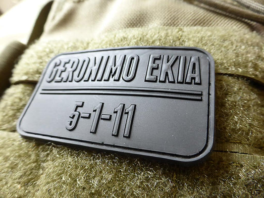 Geronimo-Patch, Schwarz / 3D-Rubber-Patch