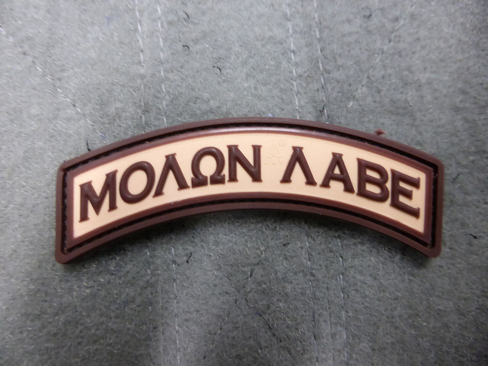 Molon Labe Tab - Patch, desert / 3D Rubber patch