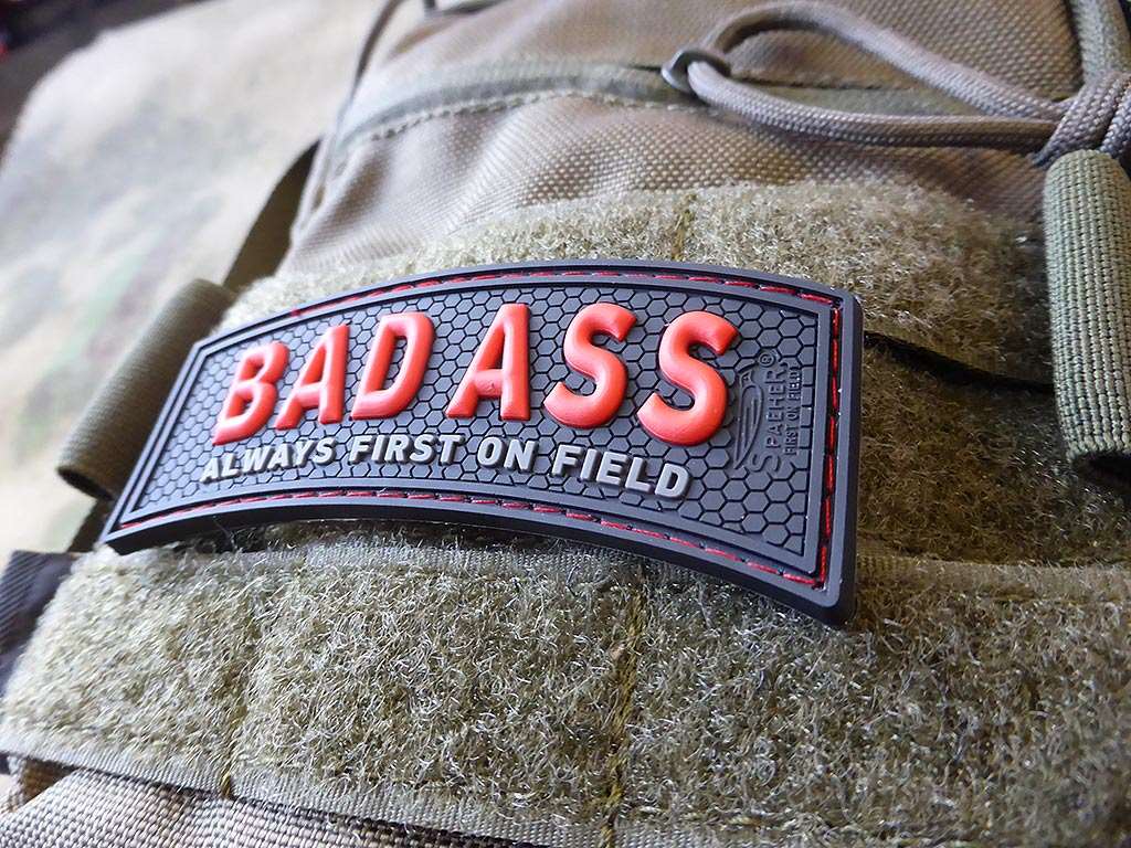 BAD ASS, Always first on field Patch, red blackops / 3D Rubber Patch