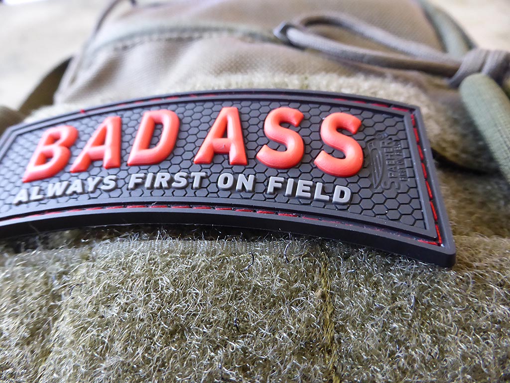 BAD ASS, Always first on field Patch, red blackops / 3D Rubber Patch