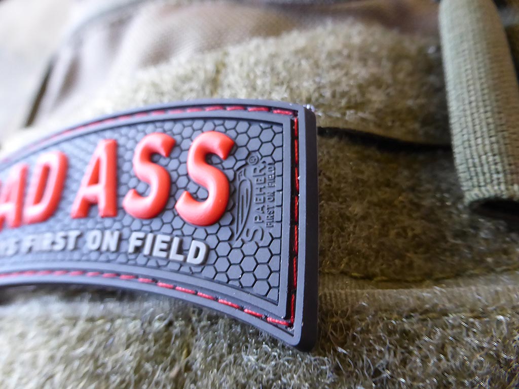 BAD ASS, Always first on field Patch, red blackops / 3D Rubber Patch