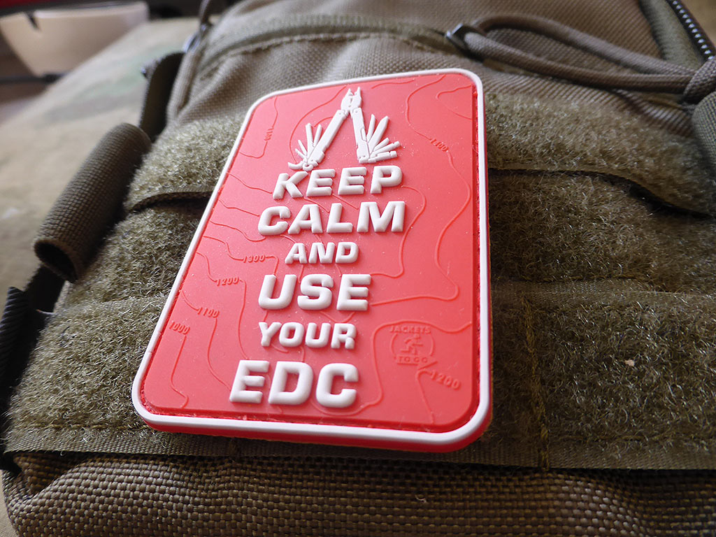 Gardez votre calme et utilisez votre patch EDC, patch en caoutchouc couleur/3D.