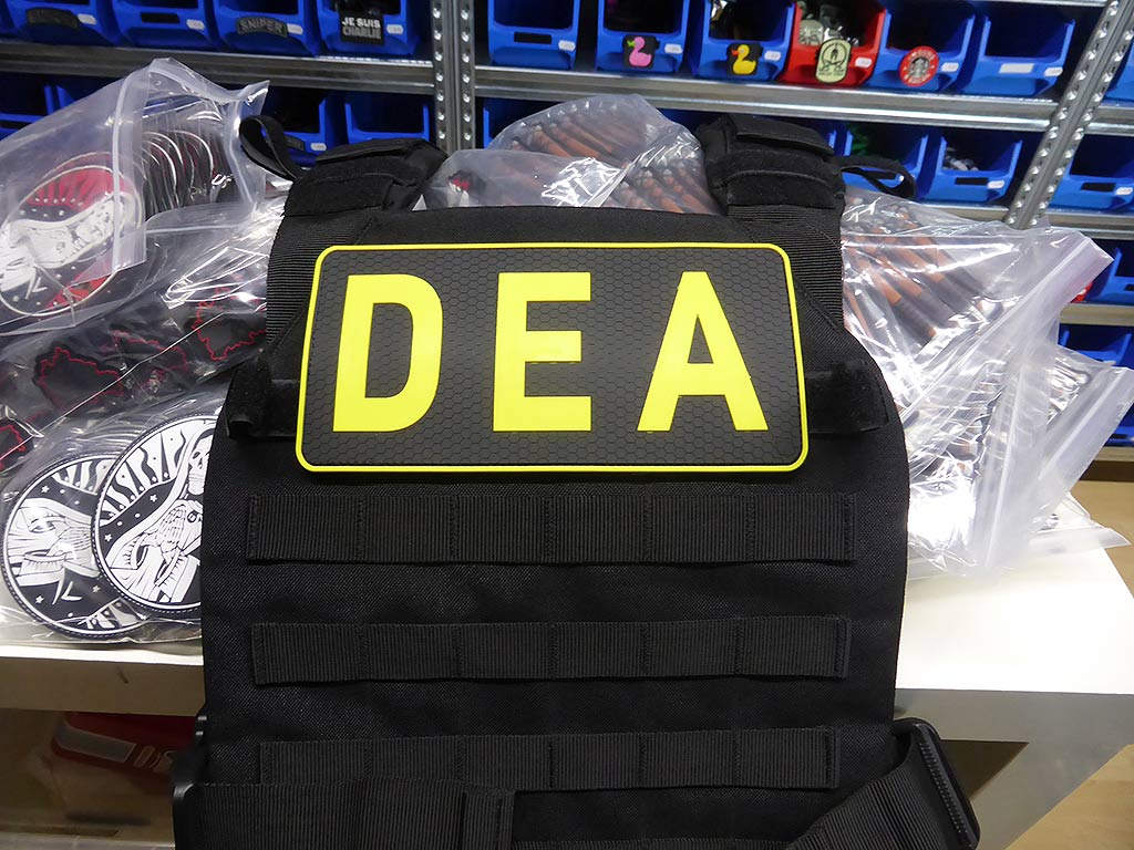 Backplate DEA / Drug Enforcement Agency Patch, yellow / 3D Rubber Patch