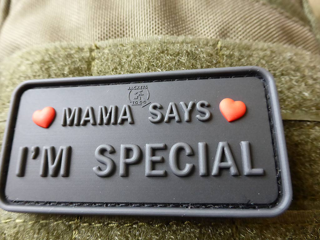 MAMA SAYS - I´M SPECIAL Patch, blackops / 3D Rubber Patch