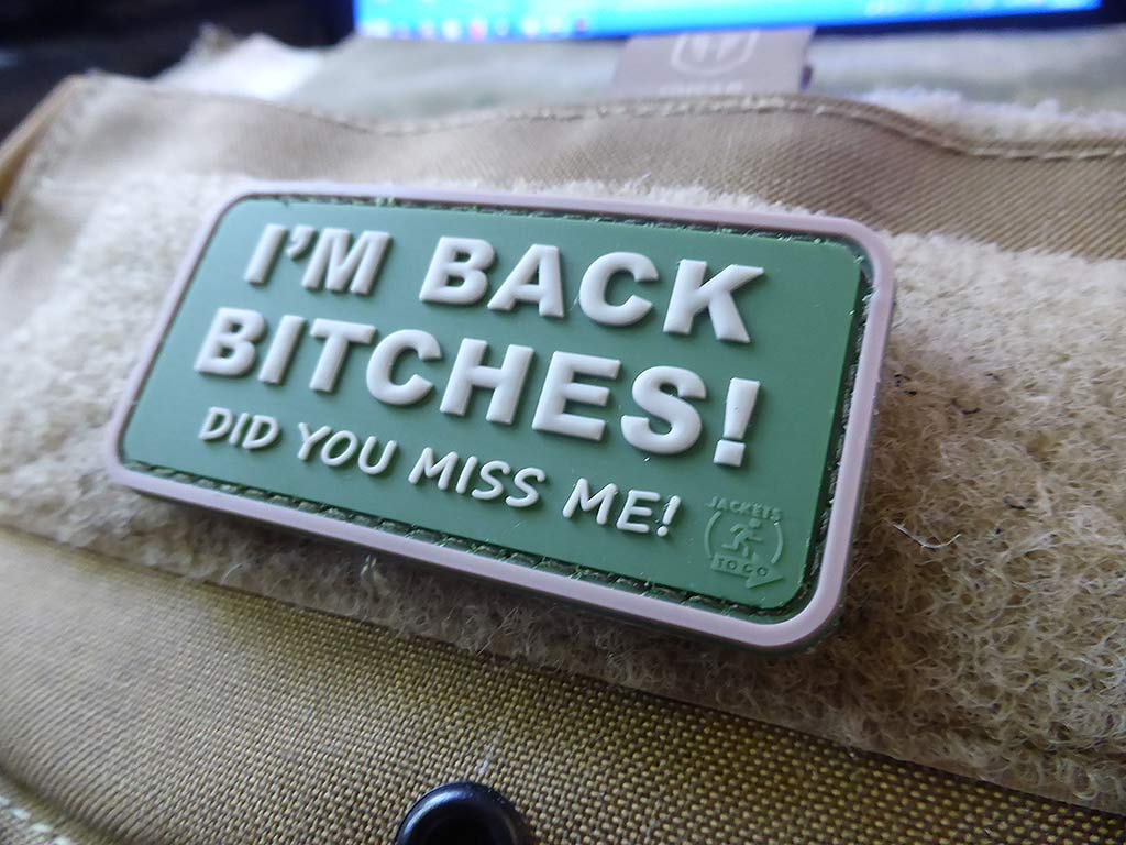 Patch I'M BACK BITCHES, patch caoutchouc multicam / 3D