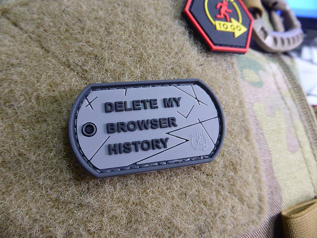 Patch d'étiquette de chien d'historique de navigateur, patch en caoutchouc polychrome/3D