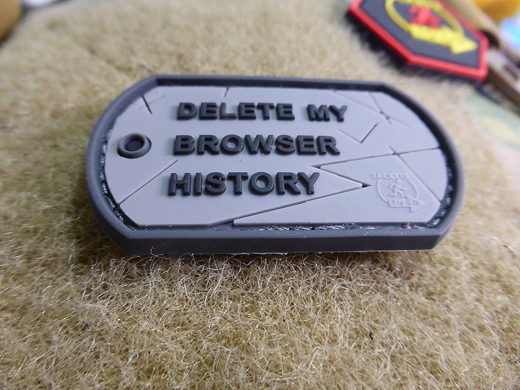 Patch d'étiquette de chien d'historique de navigateur, patch en caoutchouc polychrome/3D
