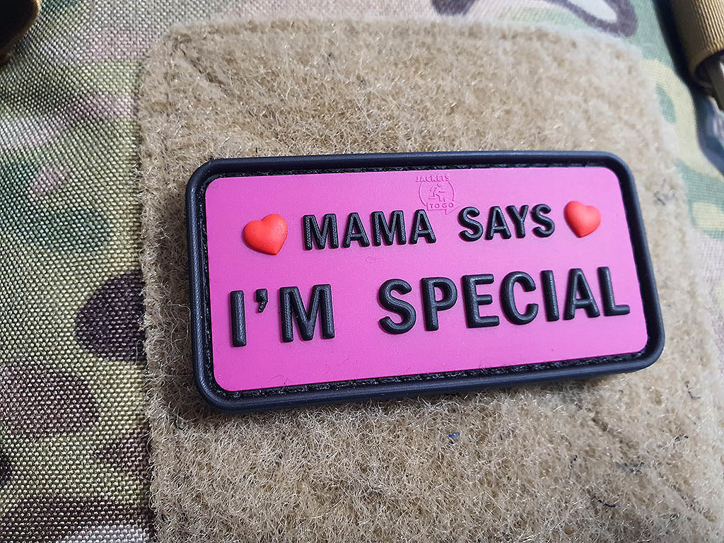 MAMA DIT - Patch I´M SPECIAL, rose / Patch en caoutchouc 3D