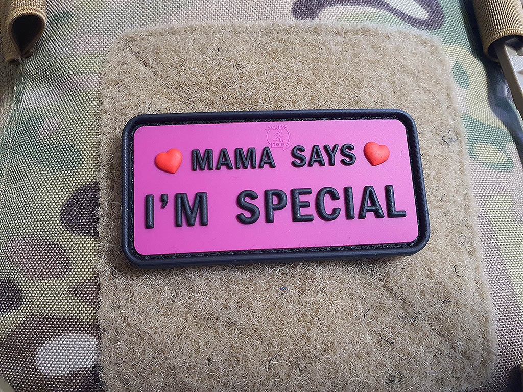 MAMA DIT - Patch I´M SPECIAL, rose / Patch en caoutchouc 3D