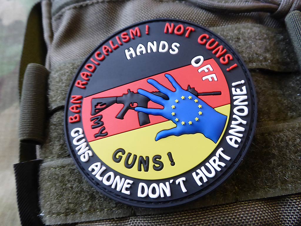 HANDS OFF MY GUN Deutschland Patch, fullcolor / 3D Rubber Patch