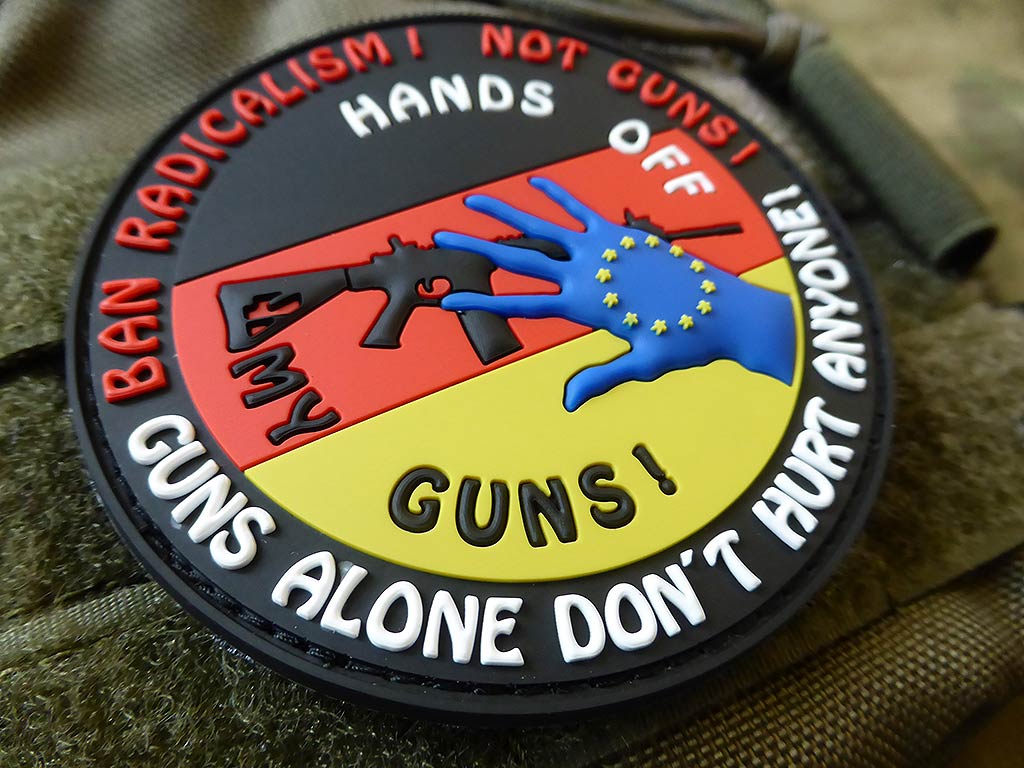 HANDS OFF MY GUN Deutschland Patch, fullcolor / 3D Rubber Patch