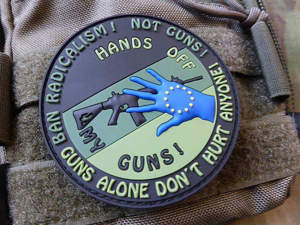 HANDS OFF MY GUN Deutschland Patch, forest / 3D Rubber Patch