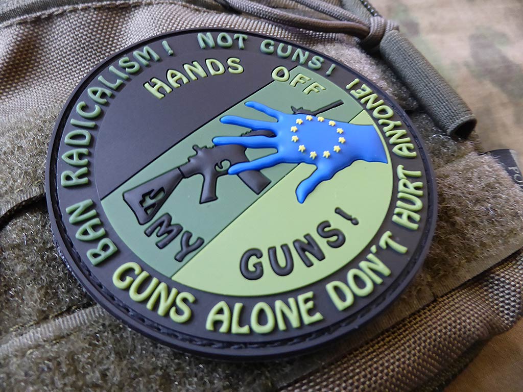 HANDS OFF MY GUN Deutschland Patch, forest / 3D Rubber Patch