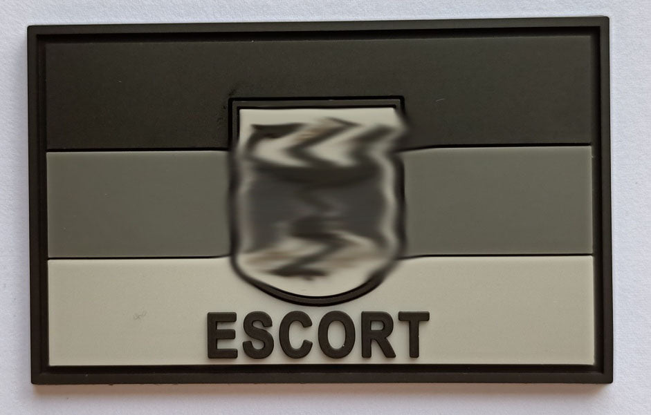 Deutschlandflagge ESCORT Patch, groß mit Bundesadler, swat / 3D Rubber Patch