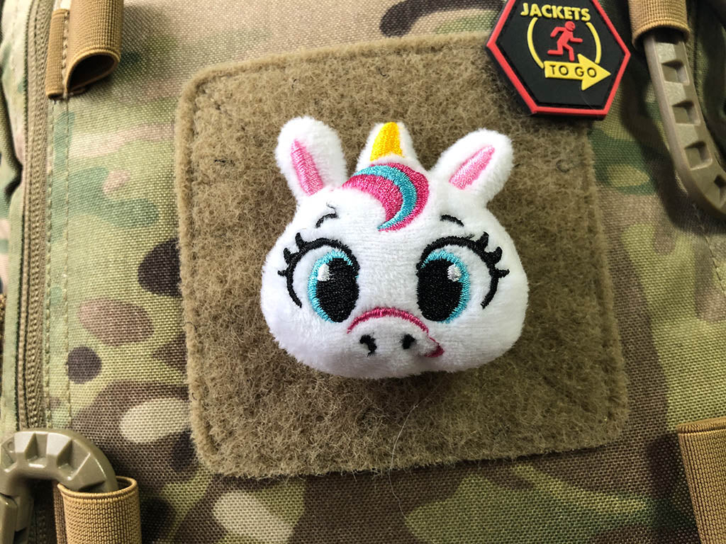 Stoffplüschpatch Unicorn, mit Klettfläche auf der Rückseite