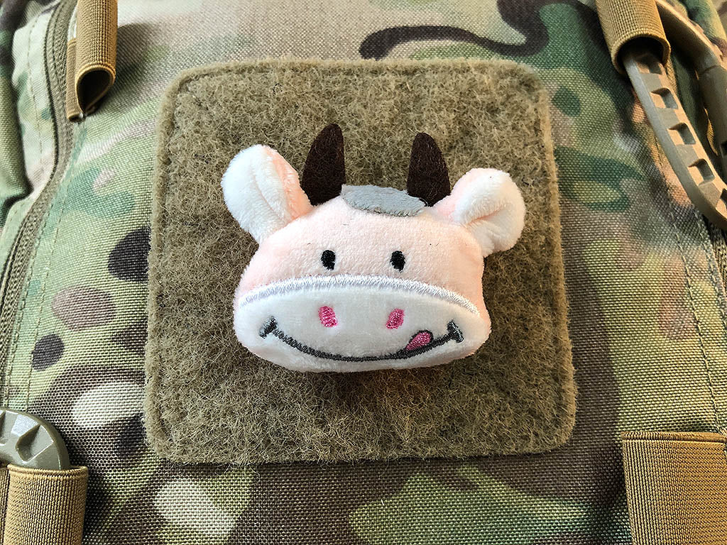 Patch en tissu peluche Cowdy, avec velcro au dos