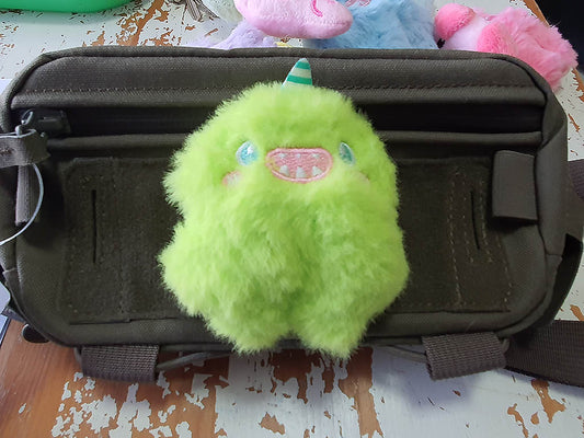 Plush fabric patch Monster Unicorn light green, with Velcro on the back