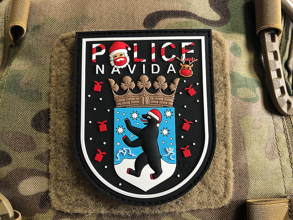 POLICE FELIZ NAVIDAD BLN Patch, limited Edition, JTG 3D Rubber Patch