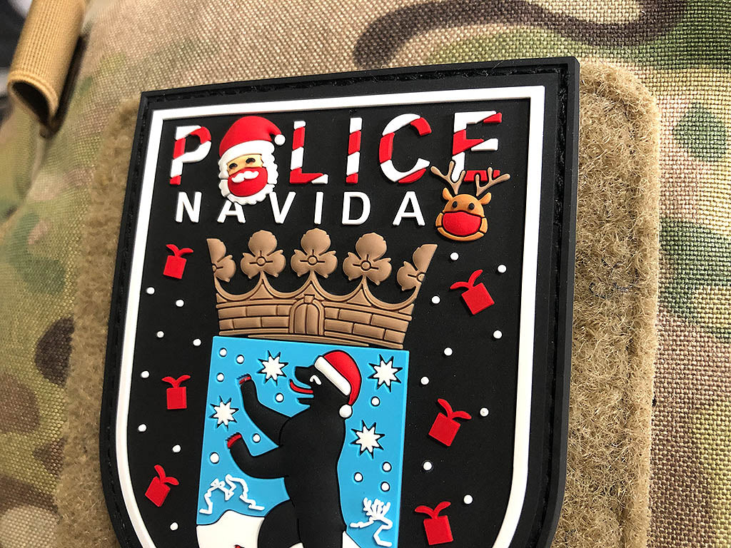 Écusson POLICE FELIZ NAVIDAD BLN, édition limitée, écusson en caoutchouc JTG 3D