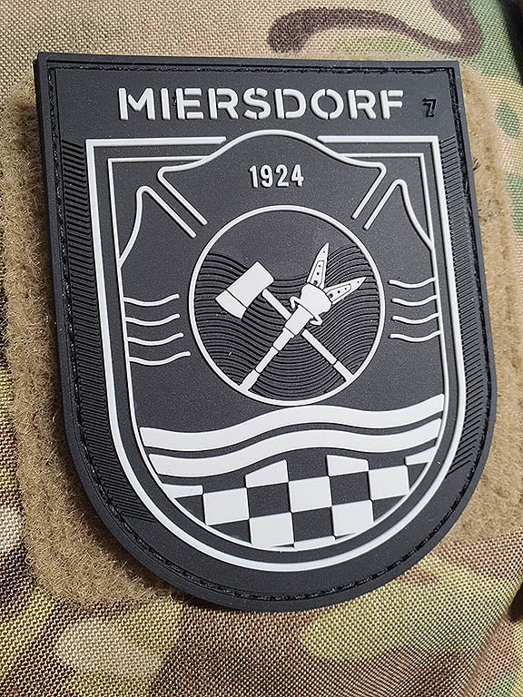 RÜSTZUG MIERSDORF, FEUERWEHR Sammlerpatch, 3D Rubber Patch