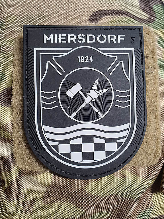 RÜSTZUG MIERSDORF, FEUERWEHR Sammlerpatch, 3D Rubber Patch