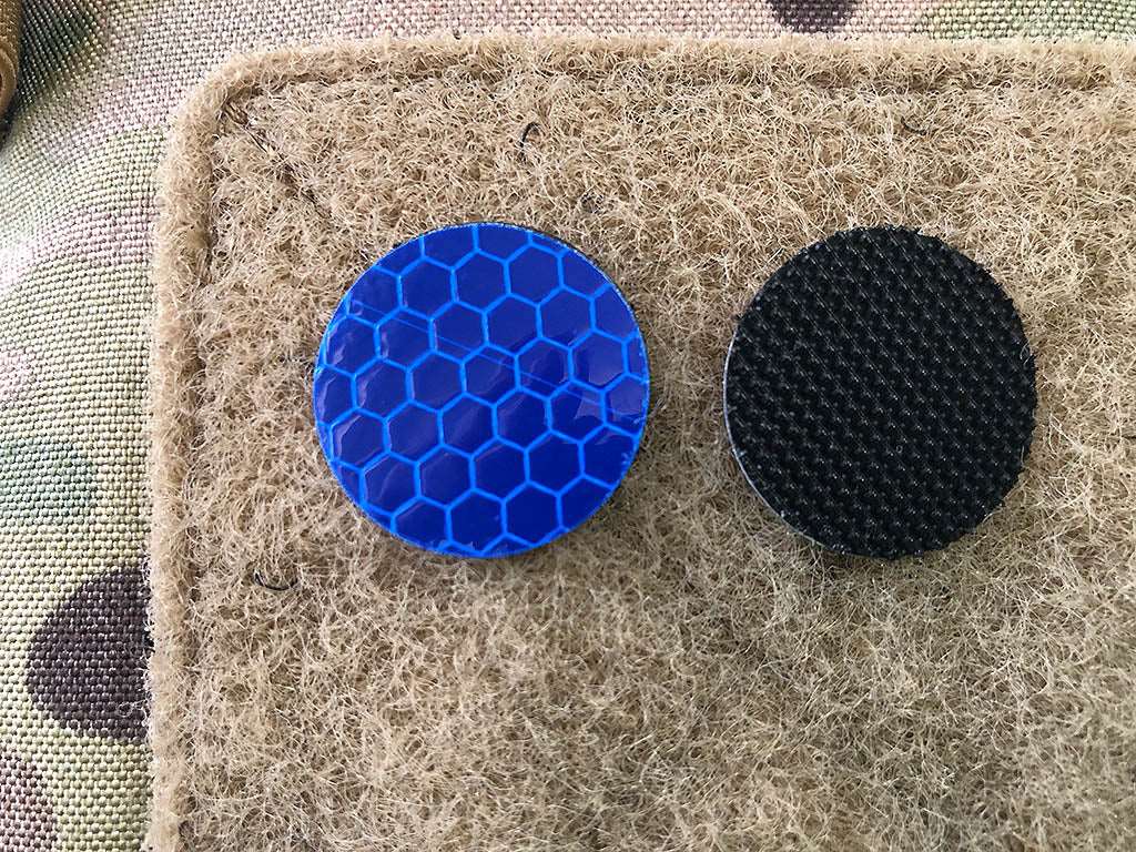 GoFlex POINT Patch, blau matt, stark reflektierend, Lasercut mit Klettrückseite