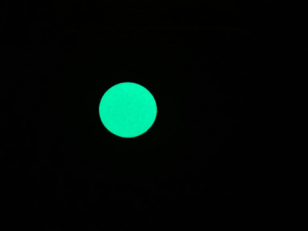 Patch GoGid POINT, blanc, rémanence vert clair, découpé au laser avec support Velcro