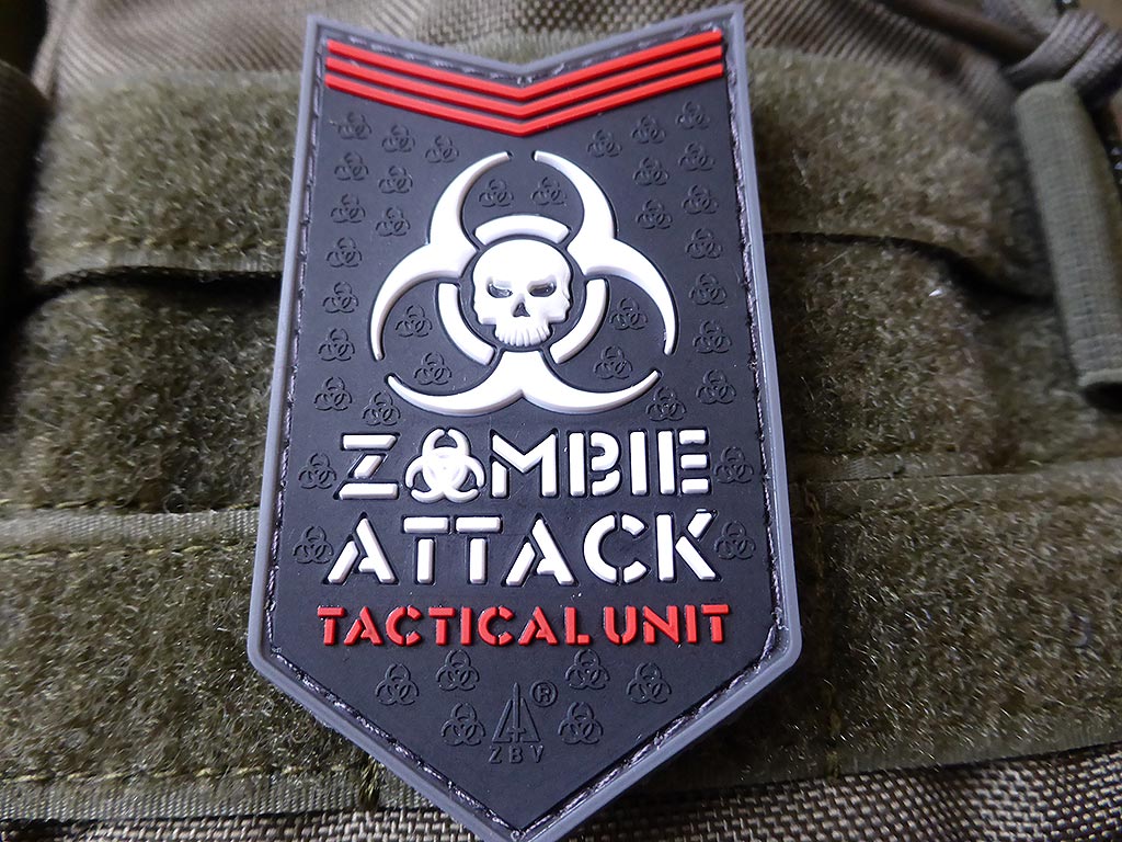 Patch d'attaque de zombies, swat / patch en caoutchouc 3D