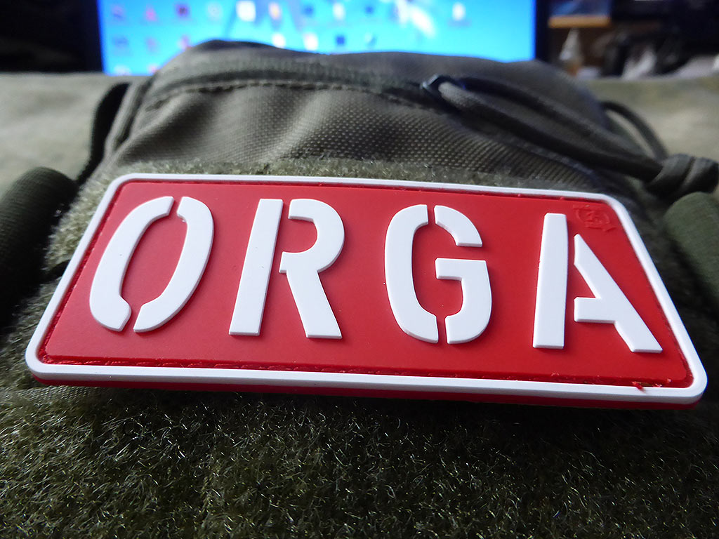 Patch ORGA, rouge-blanc / Patch caoutchouc 3D