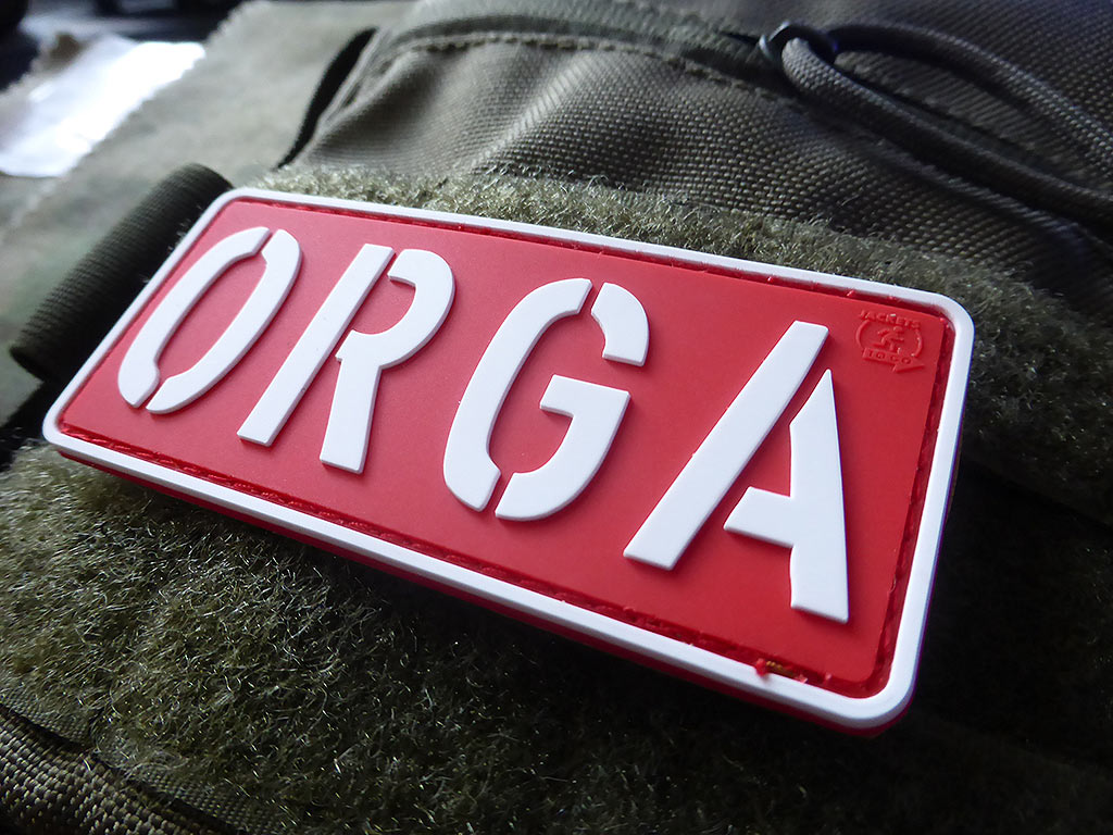 ORGA Patch, rot-weiss / 3D Rubber Patch