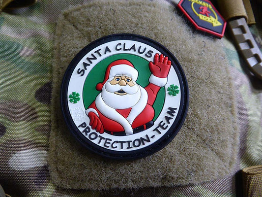 Weihnachtsmann-Schutzteam-Patch, vollfarbig / 3D-Gummi-Patch